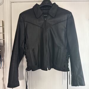 LEATHER MOTORCYCLE JACKET - CALIFORNIA CREATIONS USA WOMEN'S SIZE 18